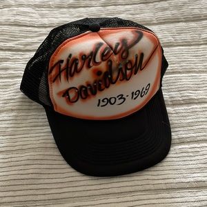 Harley Davidson air brushed hat, one off